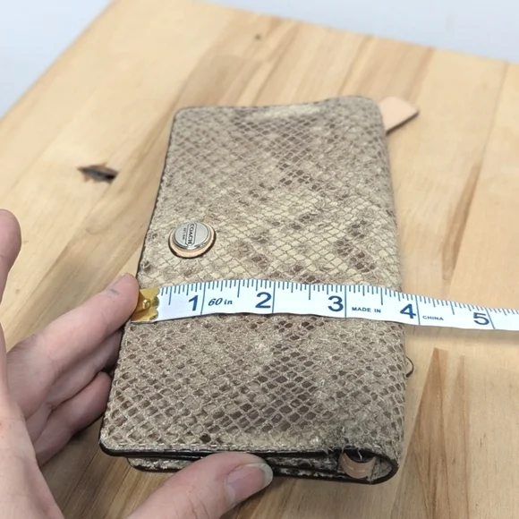 Coach Tan Snakeskin Wristlet - Picture 8 of 9